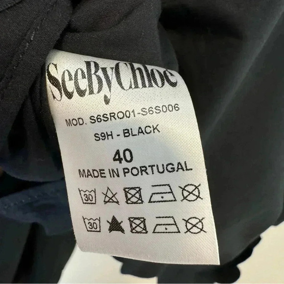 See by Chloe Minimalist Scallop Hem Shift Dress Modern Chic Casual 40 US 8 - Picture 5 of 6